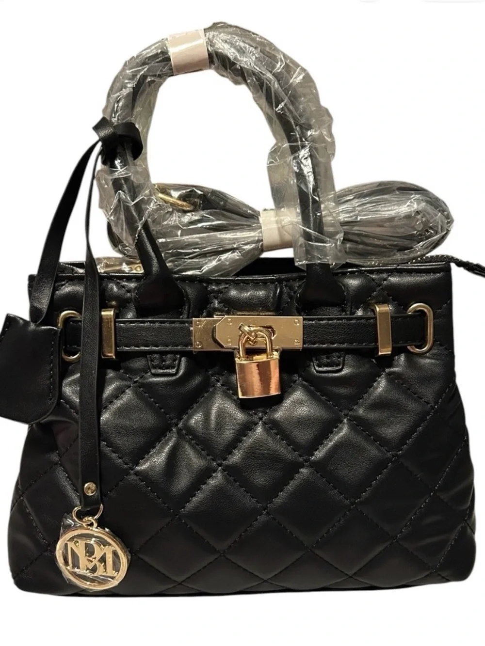 NWT Badgley Mischka Black Quilted Bag